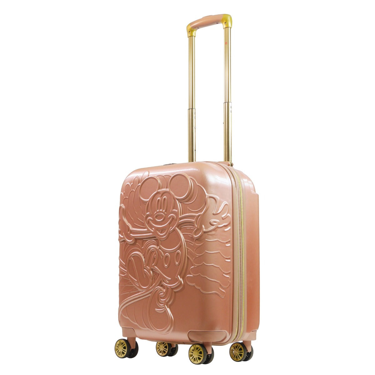 Ful Embossed Disney Mickey Mouse hardsided spinner suitcase 22" carry on luggage rose gold expandable 2" gusset