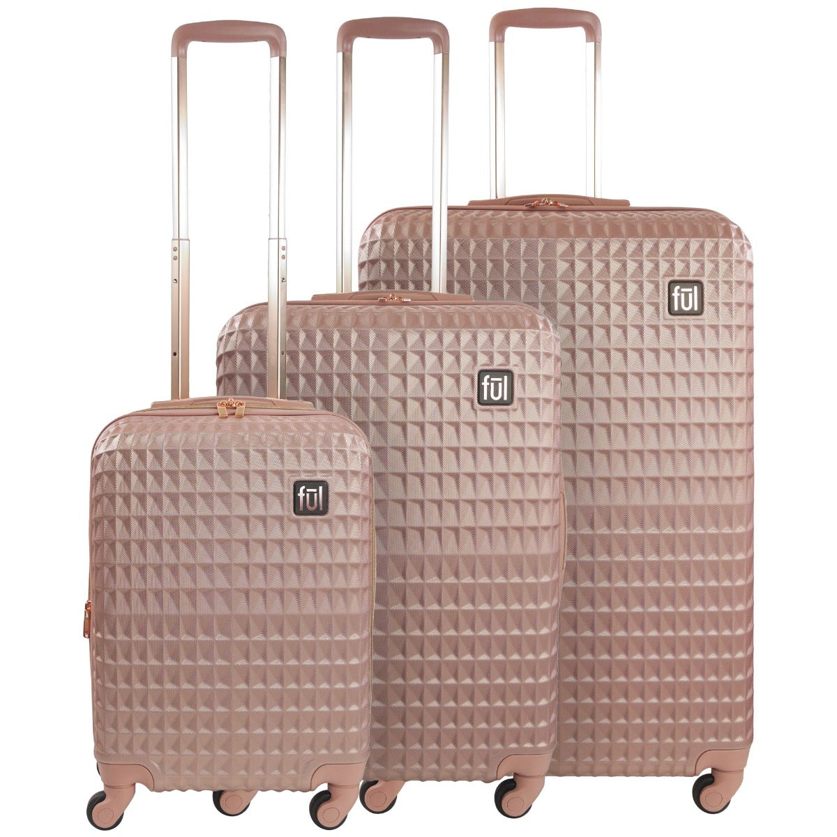 Ful Geo Hard-sided Spinner Suitcase 3-piece Luggage Set Rose Gold