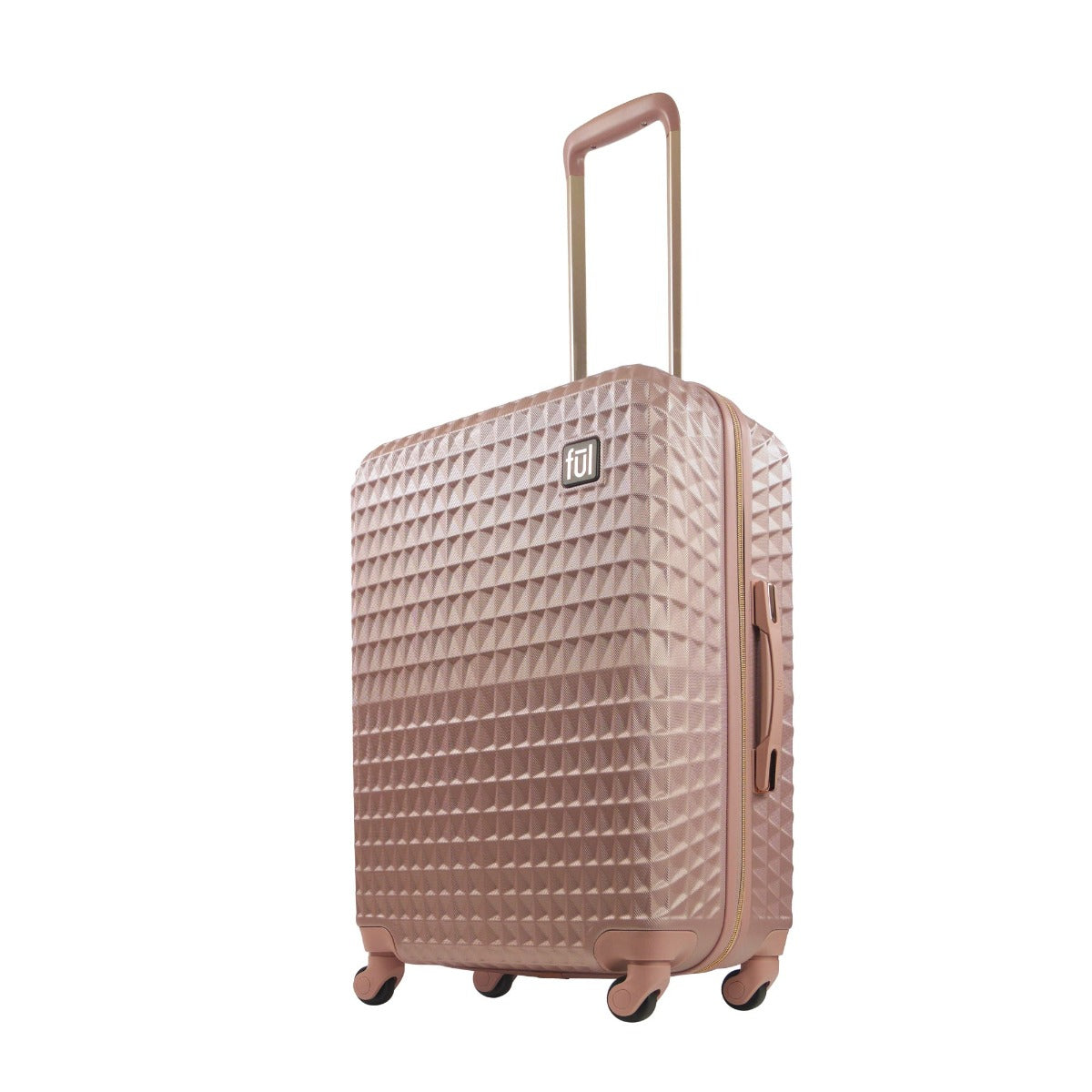 Ful Geo 26" hard sided spinner suitcase luggage rose gold