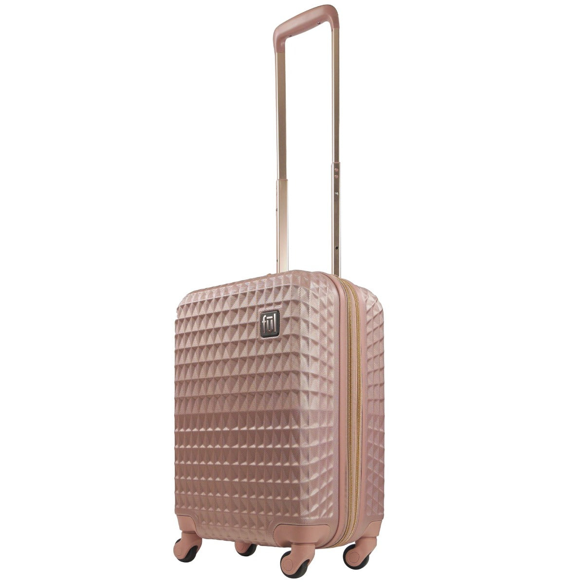Ful Geo 22" carry on hard sided expandable spinner suitcase rose gold luggage