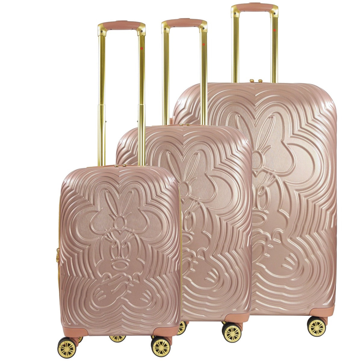 Disney Fūl Playful Minnie Mouse piece spinner suitcase Ful luggage set hard sided rose gold