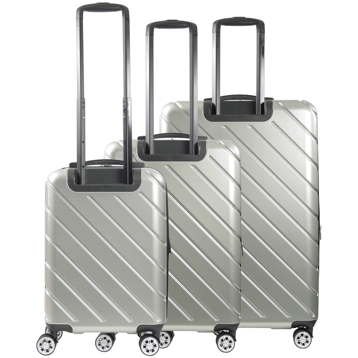 Velocity 3 pcs set Hardside Spinner Suitcase Checked Luggage Silver 23" 27" 31"