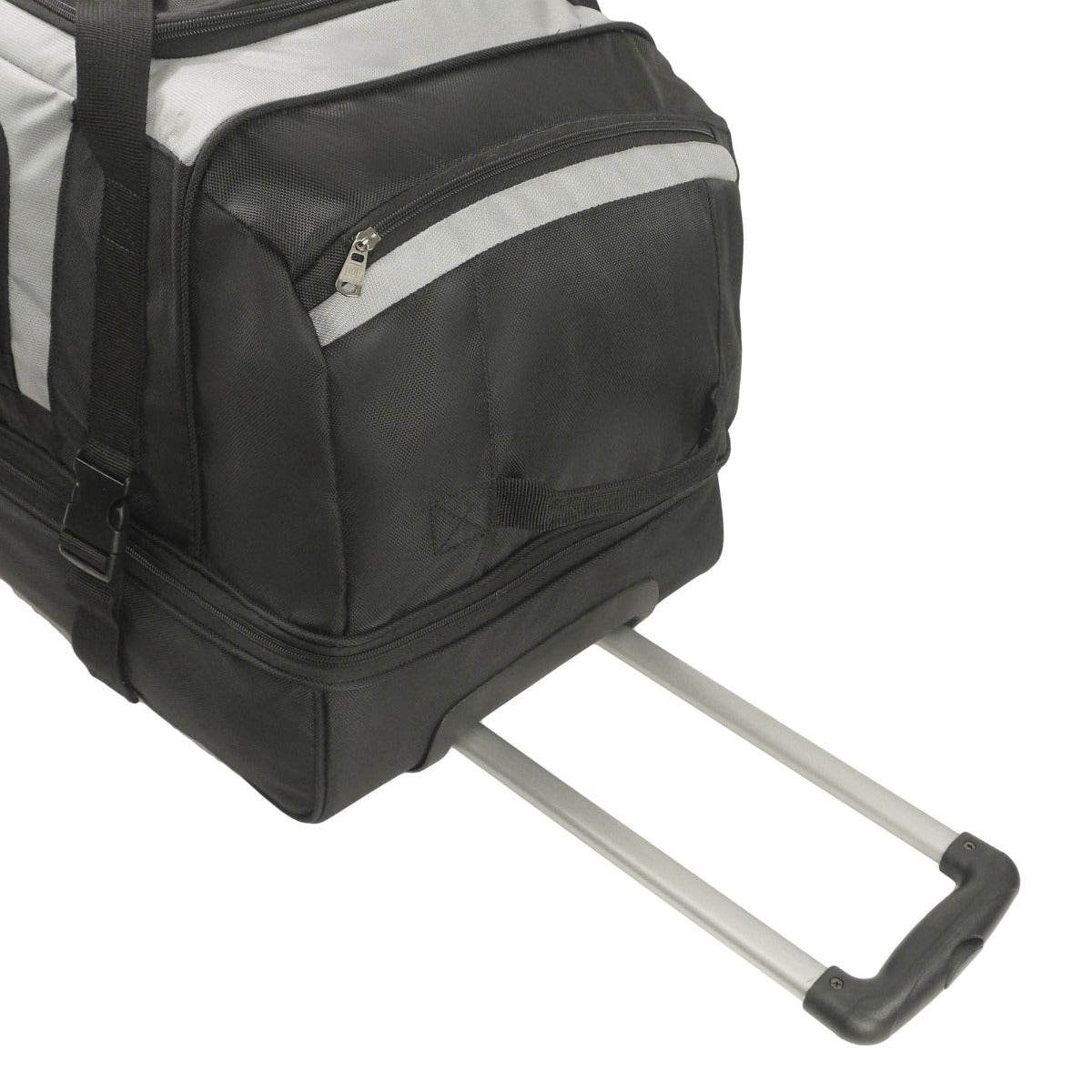 Black and Grey Rig Series 30 inch Split Level Ful Wheeled Rolling Carry-on Duffle Travel Bag  